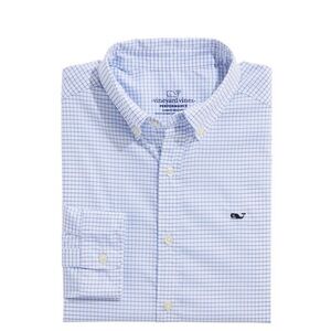 Vineyard Vines Blue and White Checkered Kids Button Down Shirt